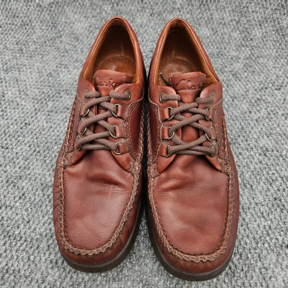 Clarks Mens 11.5M Brown Leather Oxford Casual Comfort Moccasin Toe Shoes 37076